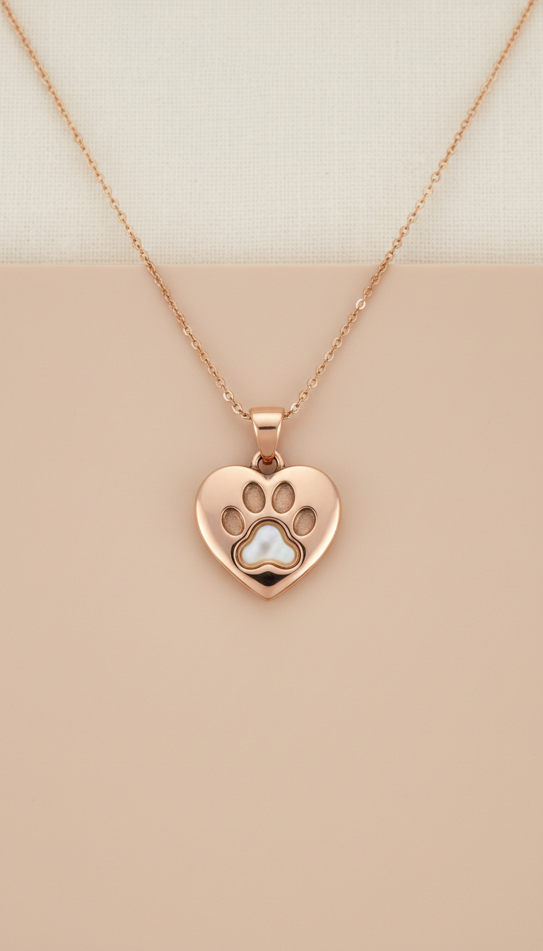 Sterling Silver Paw Print Necklace